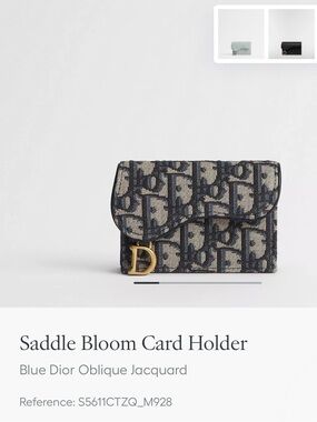 Dior Saddle Bloom Card Holder with Gold 'D' Charm